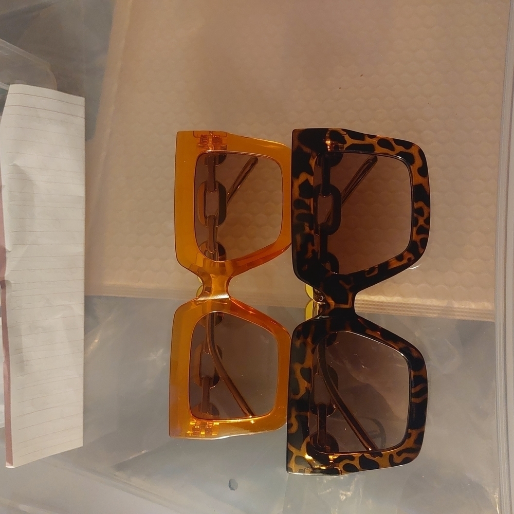 COPY - Stylish Sunglasses Set - Orange and Leopard Print